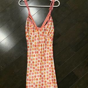 La Vie En Rose Polka Dot Print Slip with Strap Detail